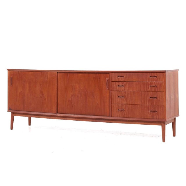 Mid-Century Modern Arne Vodder Style Mid Century Teak Credenza For Sale - Image 3 of 13