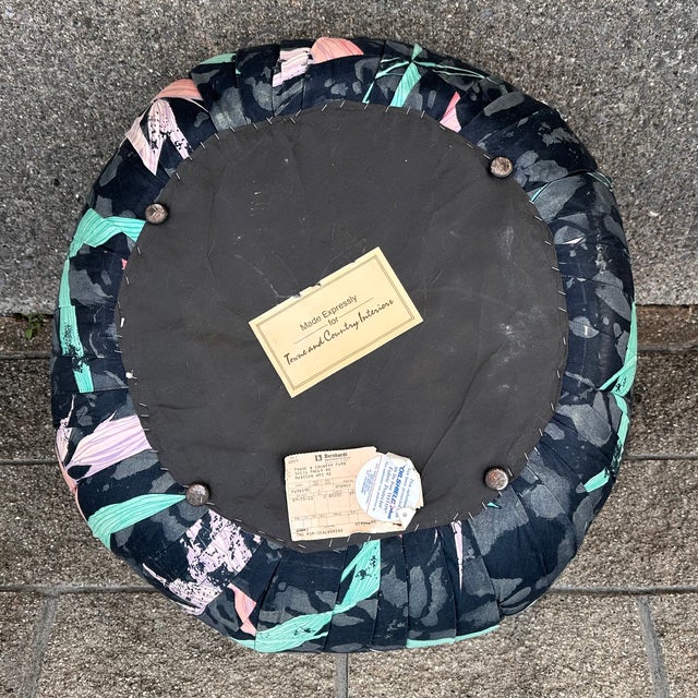 Bernhardt 1990s Round Bernhardt Pouf Ottoman Modernist Stool For Sale - Image 4 of 9