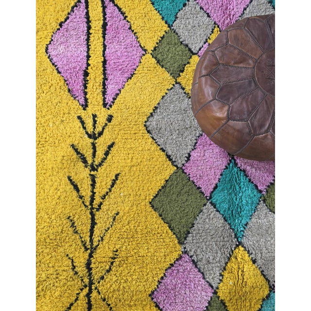 Yellow Tribal Moroccan Yellow Rug - 8.3 X 6.2 Ft For Sale - Image 8 of 8