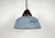 Industrial hanging lamp manufactured by Szarvasi Vas - Fém in Hungary during the 1960s. It features a grey enamel shade,...