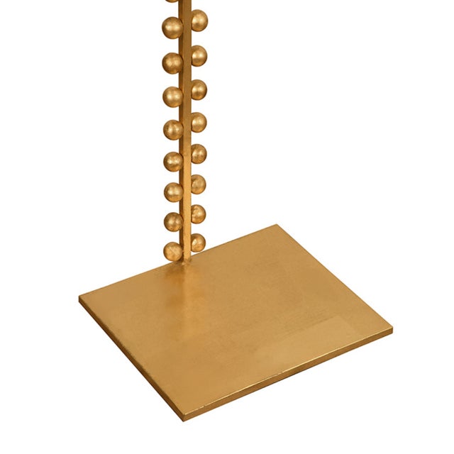 Matthew Izzo Home Foster Gold Leaf Drinks Table With Glass Top For Sale In New York - Image 6 of 6