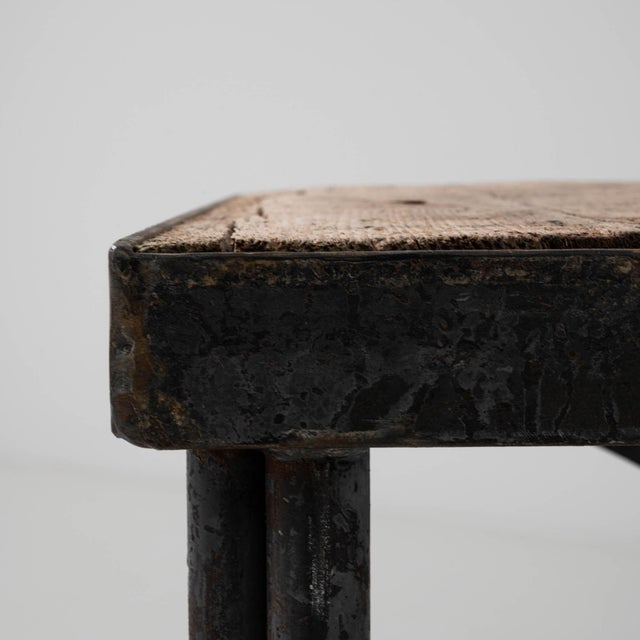 20th Century French Metal Side Table With Wooden Top For Sale - Image 13 of 18