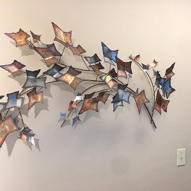 1981 Curtis Jere Mid Century Modern Autumn Leaves Hanging Wall