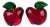 Kaso Red Apple Acrylic Lucite Clip Earrings For Sale