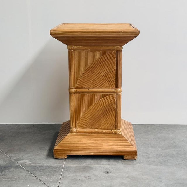 Wood Vintage French Split Bamboo Pedestal, 1970s For Sale - Image 7 of 16