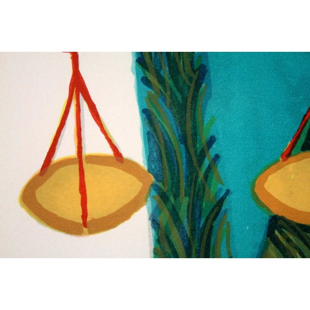 Printmaking Materials Judith Bledsoe Libra Hand Signed Contemporary Lithograph 126/250 Framed For Sale - Image 7 of 11