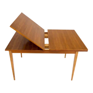 Rectangle Teak Danish Mid Century Modern Dining Table Flip Top Sweden Made