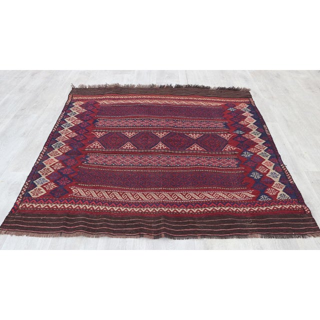 1920s Vintage Handwoven Sofreh Kilim, 1920s For Sale - Image 5 of 14