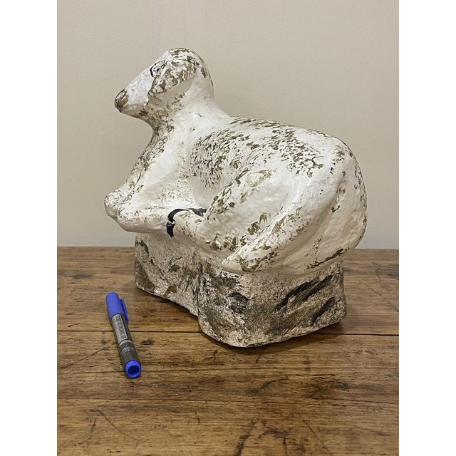 Hand Painted Sheep in Concrete, Early 20th Century For Sale - Image 12 of 14