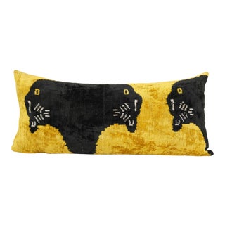 Panther Ikat Velvet Bedding Pillow Cover, Animal Pillow For Sale