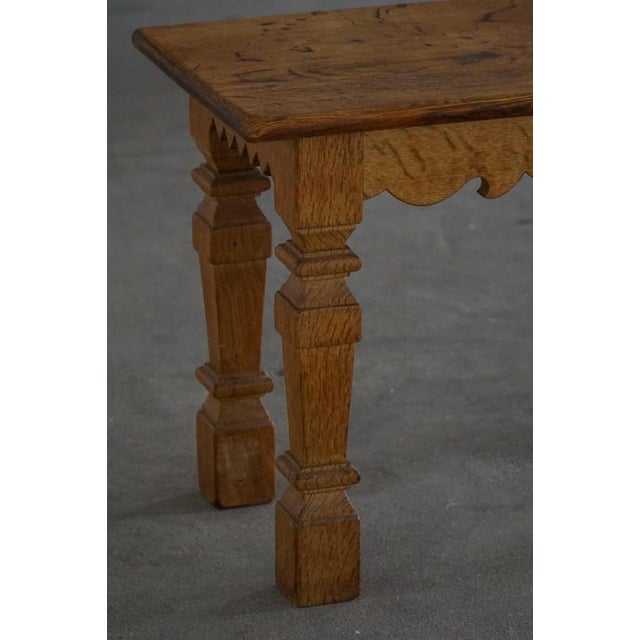 Mid-Century Carved Oak Bench, 1979 For Sale - Image 9 of 18