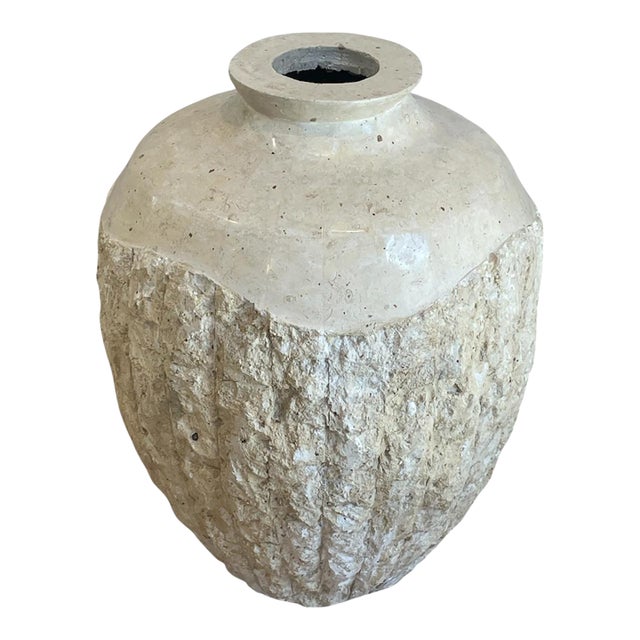 1980s Mactan Tessellated Stone Floor Vase 24.5" For Sale