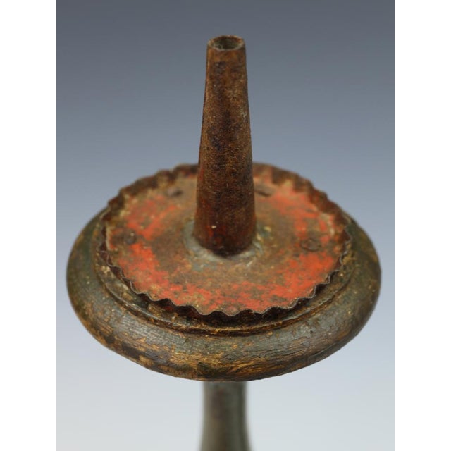 French Painted Wood Altar Candlesticks, 1780, Set of 2 For Sale - Image 6 of 13