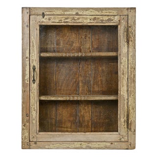 Weathered Solid Wood Wall Display Case For Sale