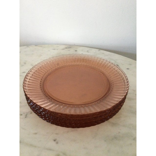 Mid-Century Modern Vintage Pink Palette Blush Swirl Dinner Plates- Set of 8 For Sale - Image 3 of 5
