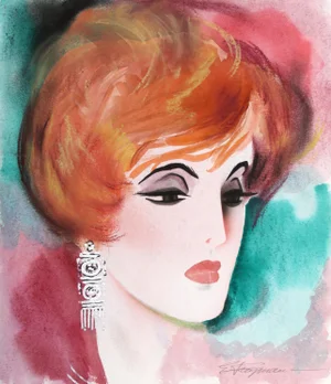 Erik Freyman, Beauty 2, Watercolor With Pastel