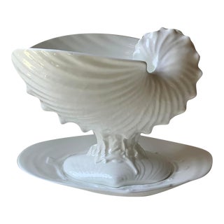Wedgwood Bone China "Nautilus" Bowl and Stand - 2 Pieces For Sale