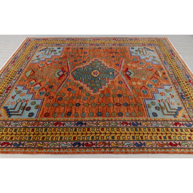 9x12Ft. Brunt Orange Persian Hand Knotted Wool Rugs For Sale - Image 13 of 17
