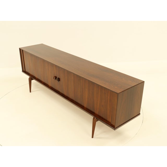 Large Rosewood Sideboard with Tambour Doors by Oswald Vermaercke for V-Form, 1960s For Sale - Image 11 of 18