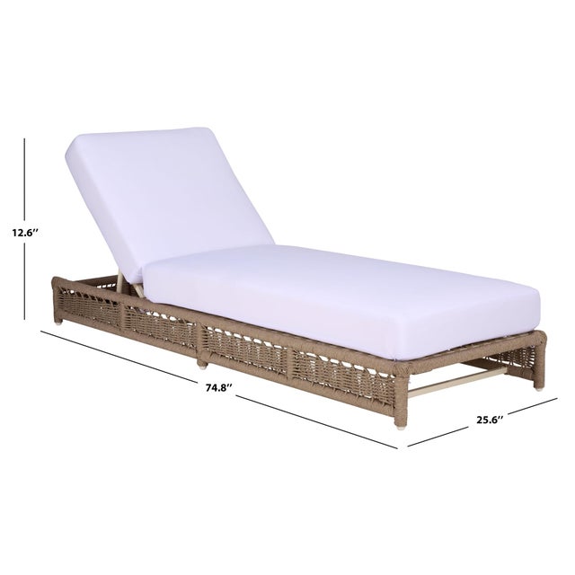 2020s Callan Chaise Lounge, Heather Tan/White For Sale - Image 5 of 12