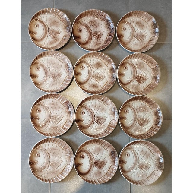 Ceramic Vintage Sarreguemines Zoomorphic Plates, 1970s, Set of 12 For Sale - Image 7 of 12