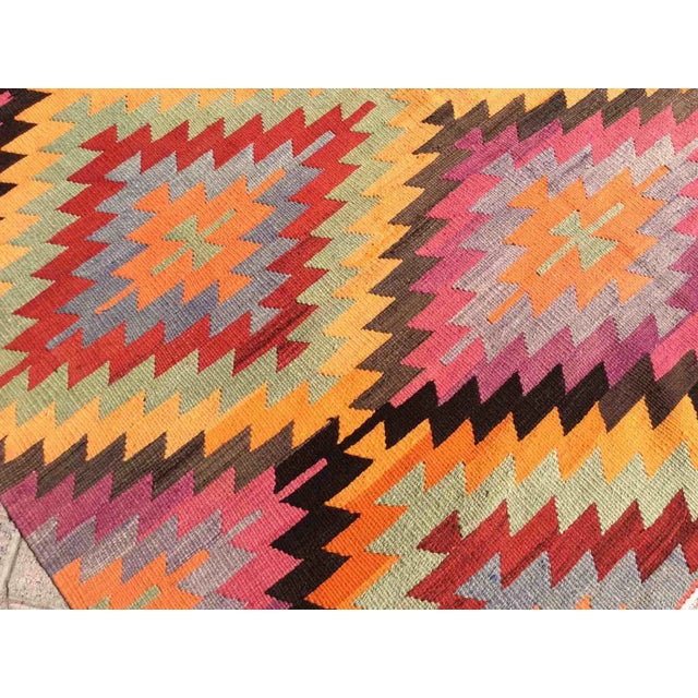 Pink Bohemian Style Kilim Rug - 73" X 106" For Sale - Image 8 of 10