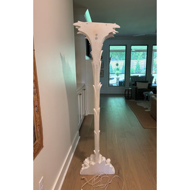 Vintage Palm Beach Style "Palm Tree" Torchière / Floor Lamp in the Manner of Serge Roche For Sale In Little Rock - Image 6 of 12