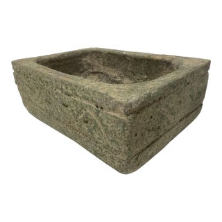 Vintage Patina Concrete Planter For Sale