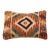 Arteverk Handwoven Afghan Kilim Lumbar Pillow — Red & Blue Diamond Medallion For Sale