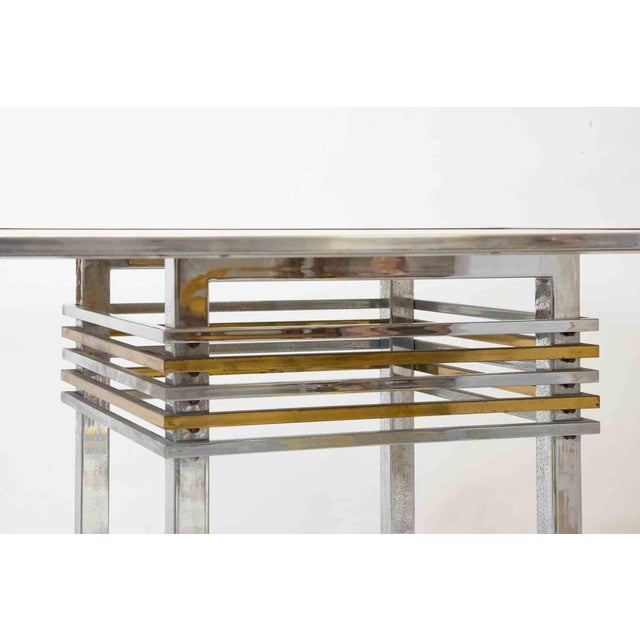 Vintage Chromed and Brass Table, Italy, Early 1970s For Sale - Image 4 of 7