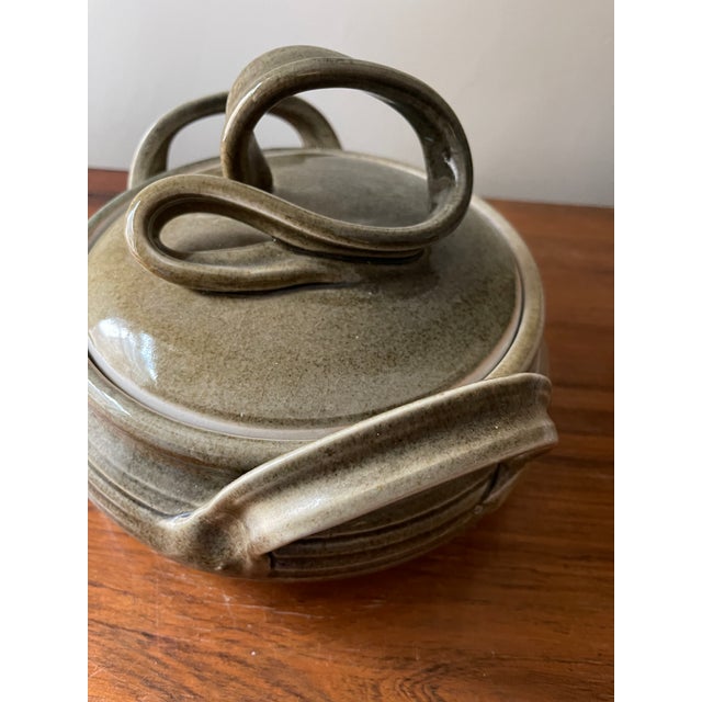 Pistachio 1985 Sculptural Artist Signed Pottery Bengtson For Sale - Image 8 of 10