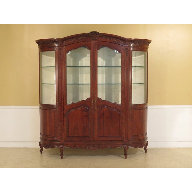 1980s Vintage French Style Beveled Glass China Cabinet For Sale - Image 13 of 13