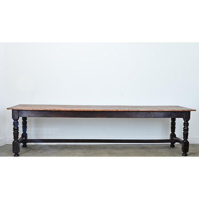Massive French 1930's Applewood Farm Table For Sale - Image 12 of 12