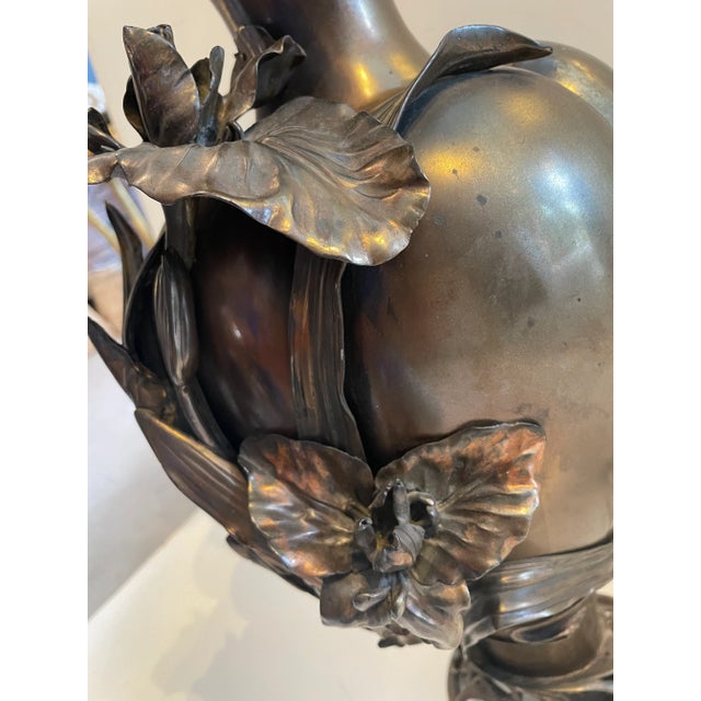 1960s Sculptural Metal Iris Lamp For Sale - Image 4 of 13