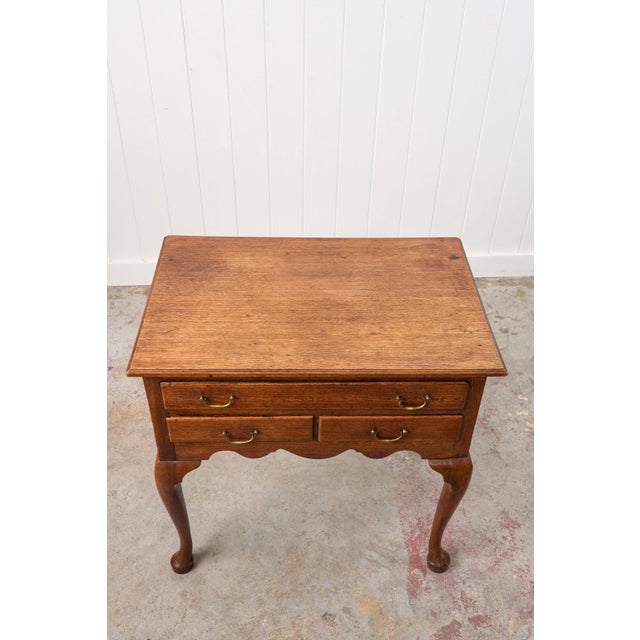 Brown Early 19th Century Georgian Oak Lowboy With Original Swan Pulls For Sale - Image 8 of 13
