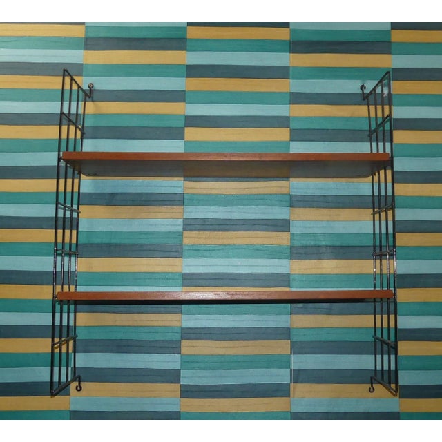 1960s Vintage String Shelf in Walnut, 1960s For Sale - Image 5 of 13