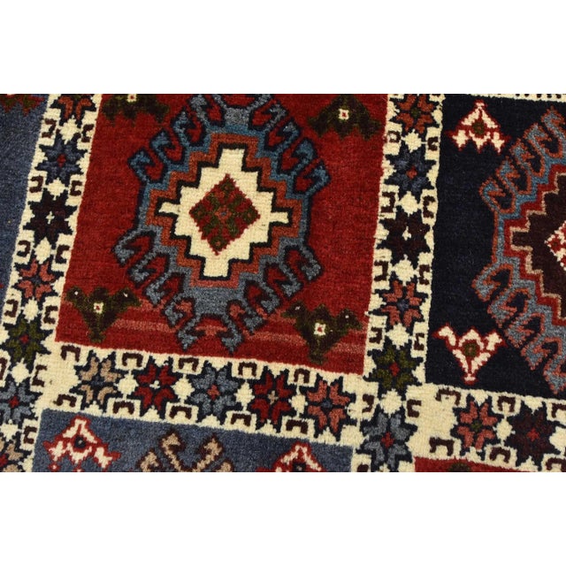 Yalameh Rug 5'1'' X 6'10'' Multicolor Wool Vintage Tribal Hand-Knotted Carpet For Sale - Image 4 of 12