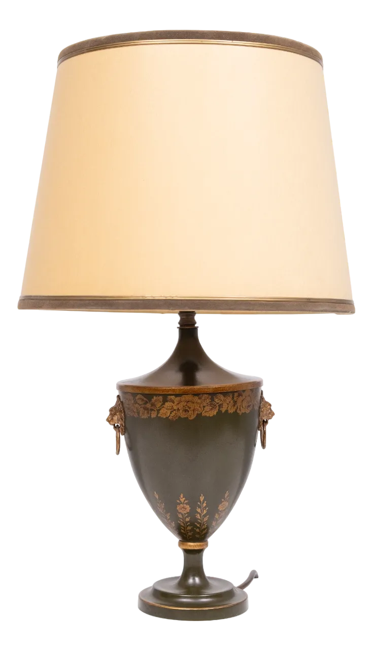 仏60s ヴィンテージランプ made in France Metal Green-Painted Tôle Table Lamp, France, 1960s | Chairish