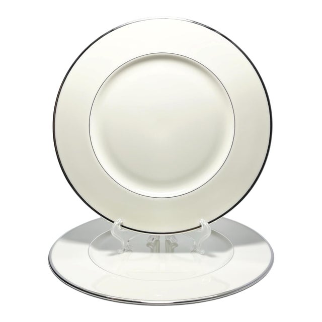 1980s Lenox “Montclair” Bone China Dinner Plates - a Pair For Sale