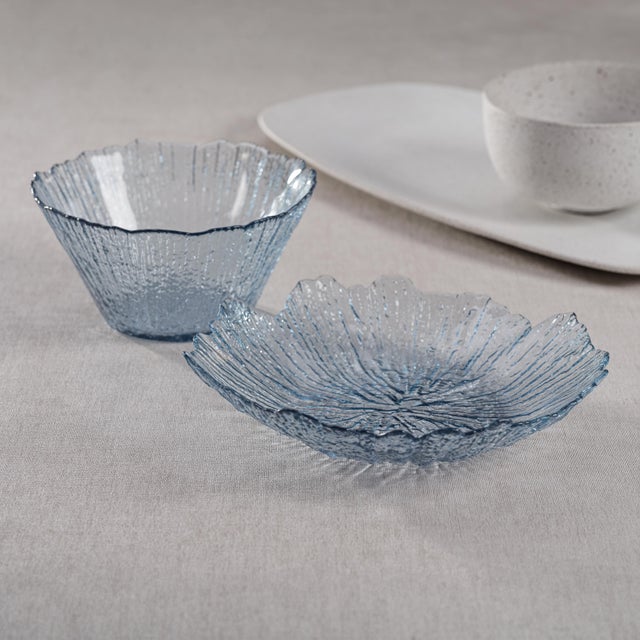 2020s Axel Icy Sapphire Freeform Glass Serving Bowls, Set of 6 For Sale - Image 5 of 6
