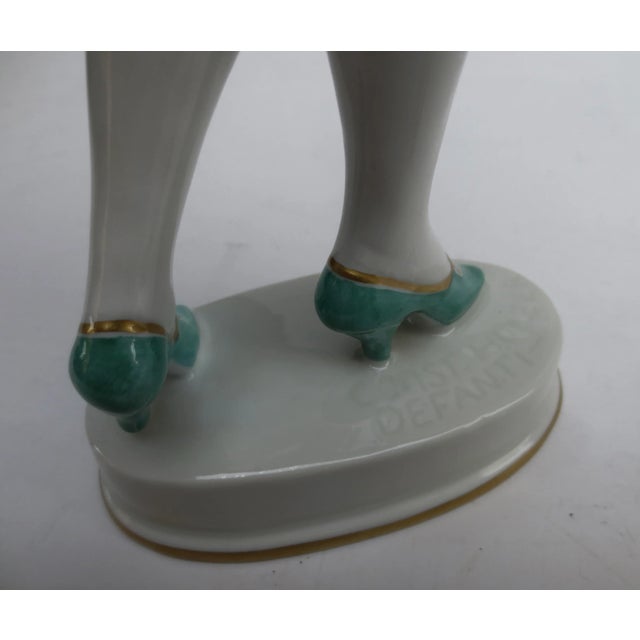 Bottle Green Rosenthal Porcelain Pierette by Constantin Holzer Defiant Circa 20s For Sale - Image 8 of 9