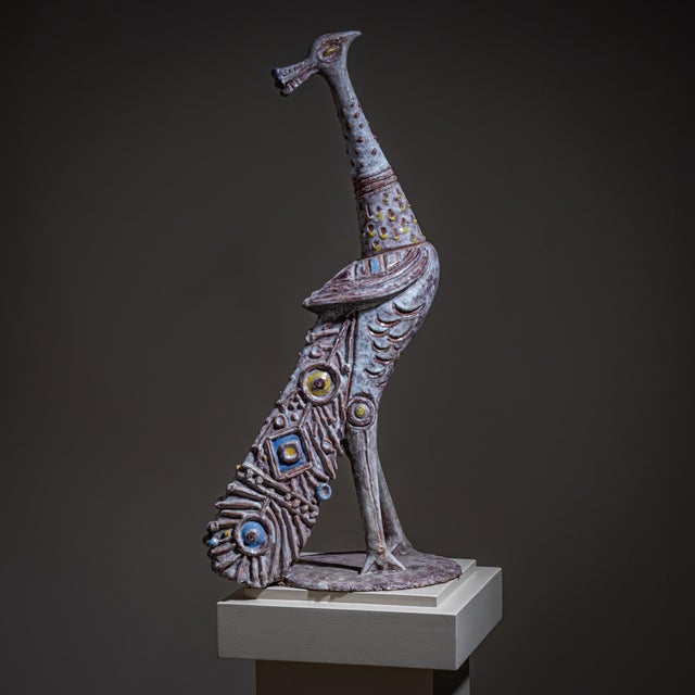 Terracotta Peacock by Mitri Giovan Battista (1915–2000), Venice, Italy, 1950s For Sale In New York - Image 6 of 10