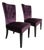 Pair of Vintage Purple Velvet Chairs With Tufted Padded Backrest For Sale