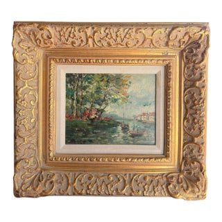 Small Impressionist European Seascape Oil Painting For Sale