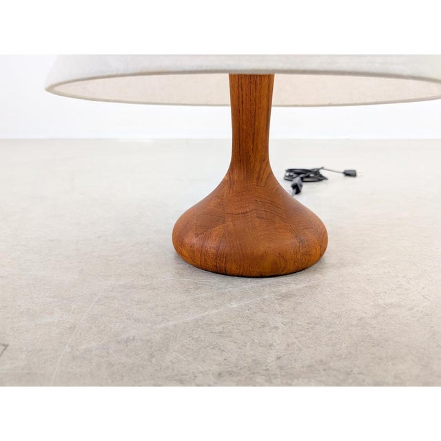 Brown Mid-Century Teak Table Lamp from Domus, Denmark, 1960s For Sale - Image 8 of 9