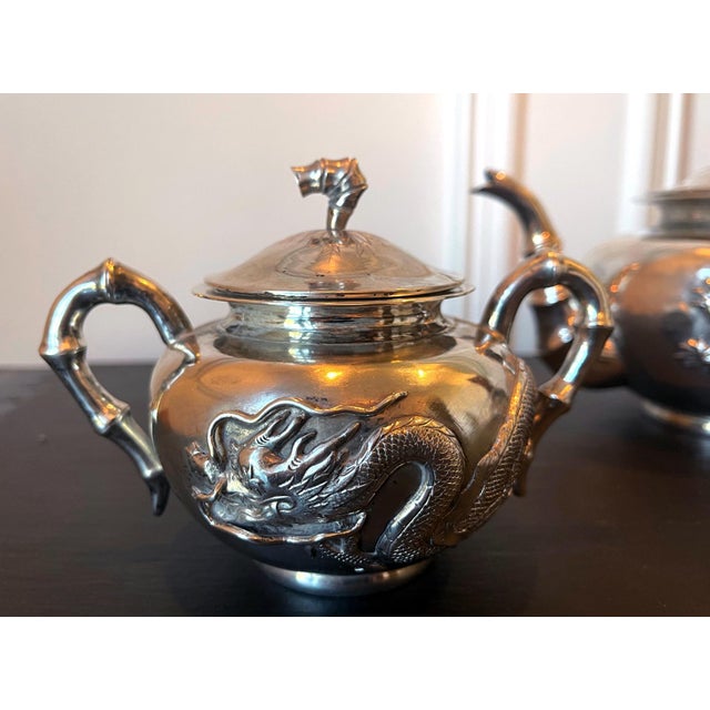 Silver Early 20th Century Chinese Export Silver Tea Set with Original Box Zee Wo - 4 pcs For Sale - Image 8 of 16