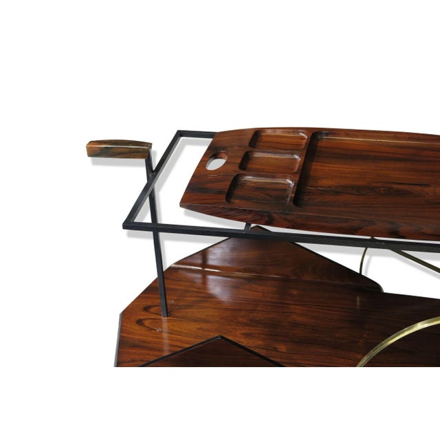 Mid 20th Century Jorge Zalszupin Carrinho De Chá Rosewood Bar Cart Trolley For Sale In San Francisco - Image 6 of 12