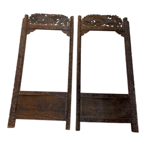 Antique 1910s Chinese Screen and Room Divider - a Pair