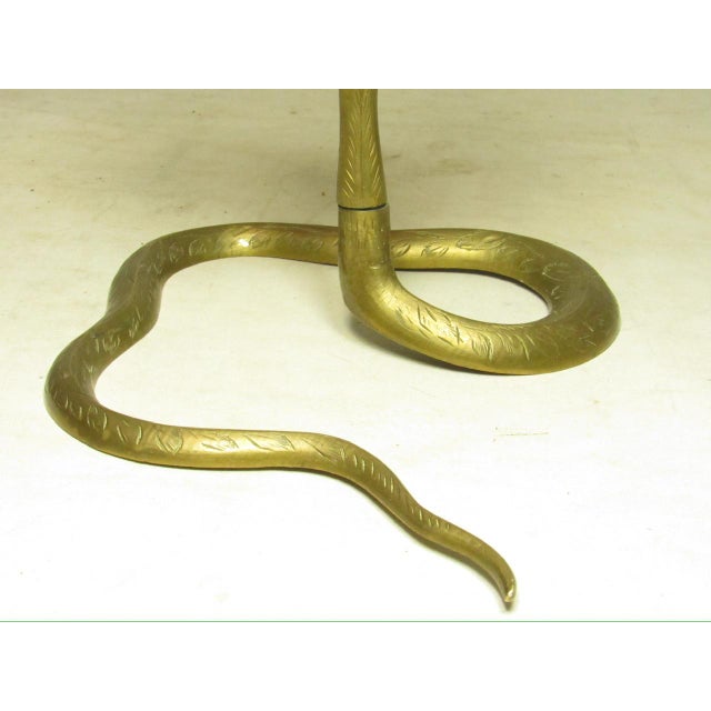 Pair of Anglo Indian Brass Cobra Candlesticks For Sale - Image 10 of 14