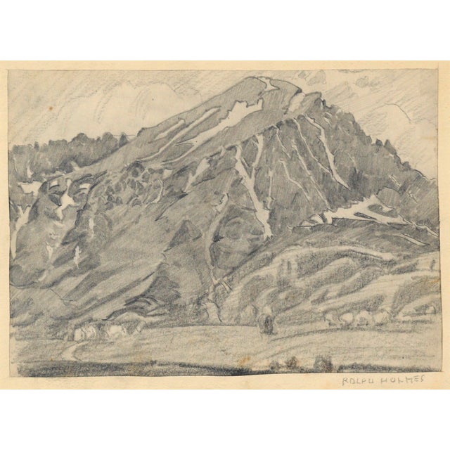 San Gabriel Mountain Landscape in Black and White - Graphite Pencil on Paper Detailed mountain landscape by Ralph Holmes...